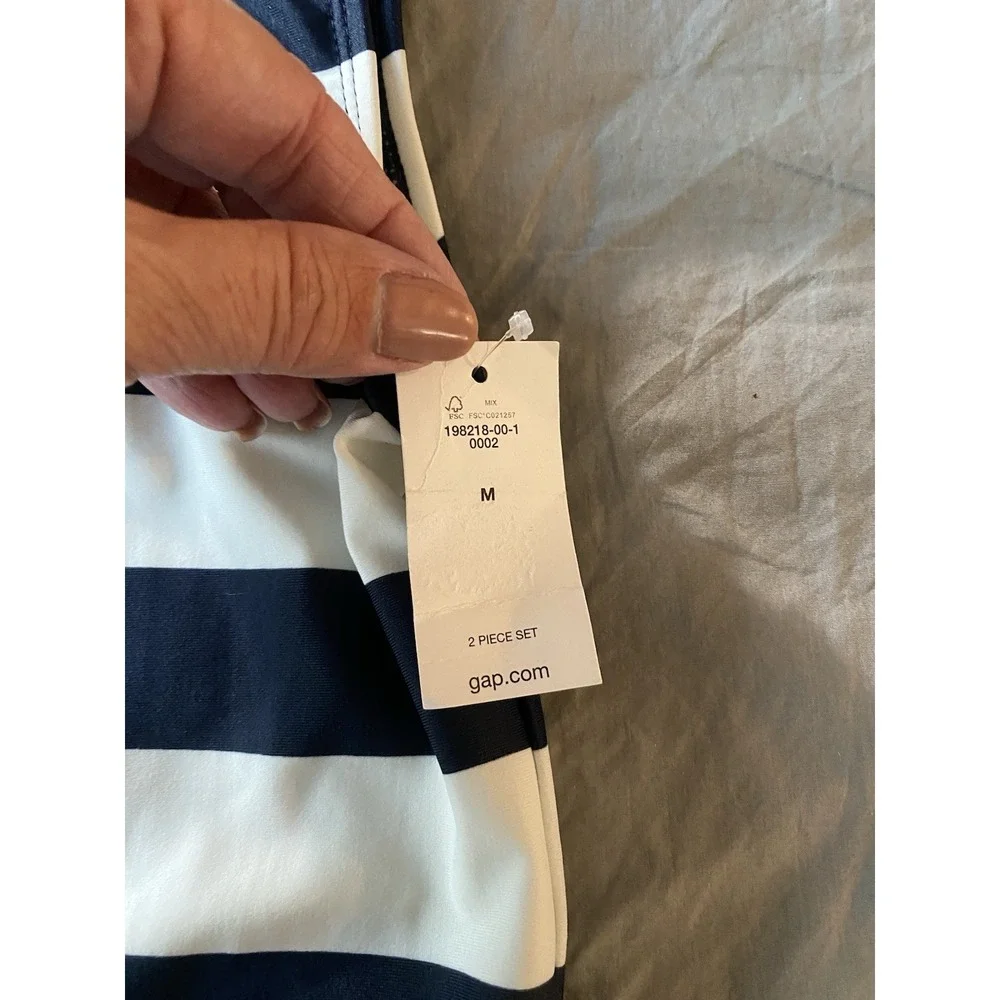 Gap Kids Girls Size Medium 8 Tankini 2 PC Swimsuit Stripes & Flowers NWT
